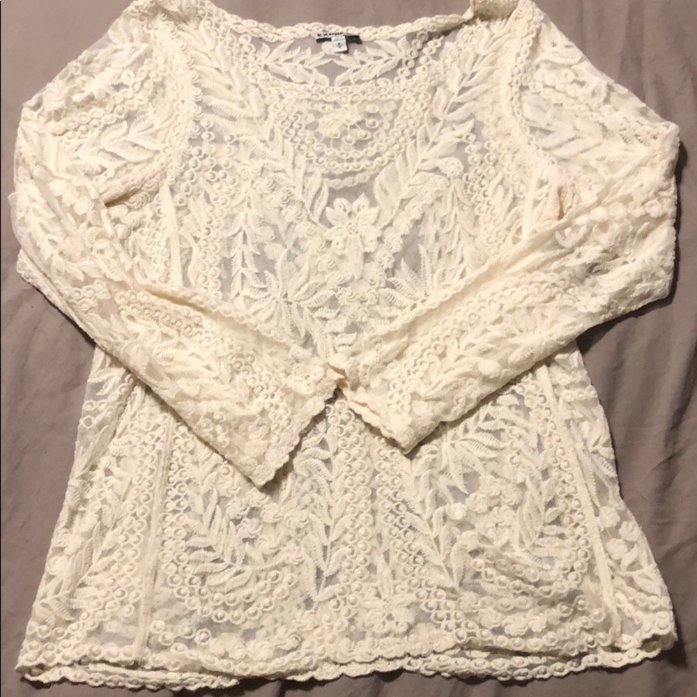 Express Long Sleeve Lace Blouse